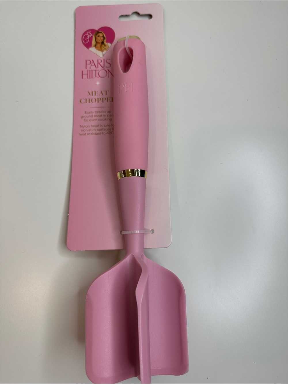Paris Hilton Pink Nylon Meat Chopper with Gold Accent